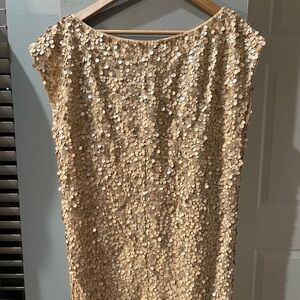 Alice + Olivia Shimmering Gold Sequin Top